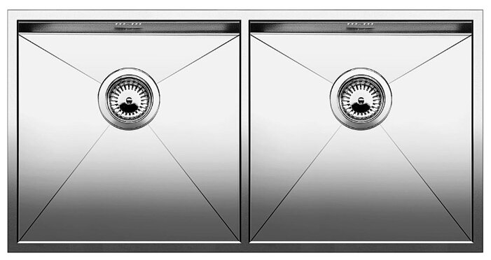 Интегрированная кухонная мойка Blanco Zerox 400/400-IF/N 86.5х44см нержавеющая сталь