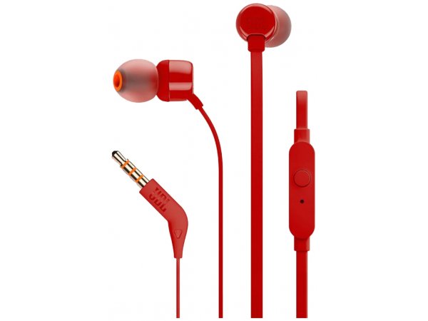 Наушники JBL 110, 3.5 мм, вкладыши, красный, фото