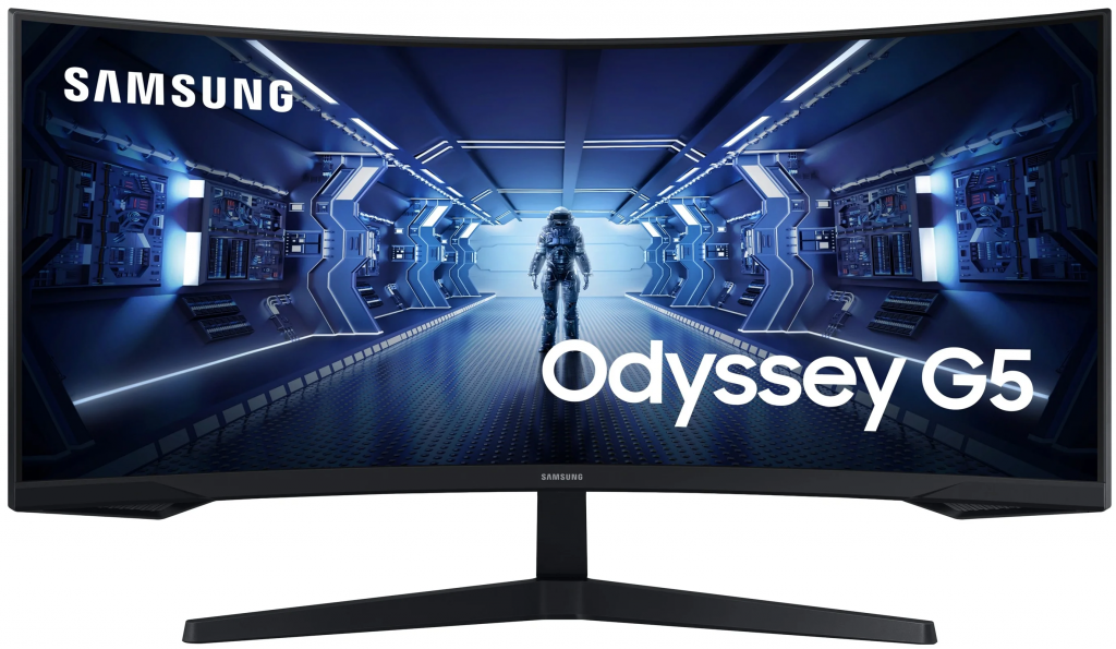 Монитор Samsung Odyssey G5 C34G55TWWI, 34" 3440x1440, 165 Гц, *VA, черный