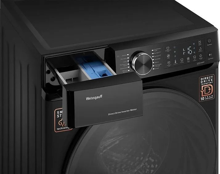 Стиральная машина Weissgauff WM 59411 Direct Drive Inverter Steam Matt Black, фото 8