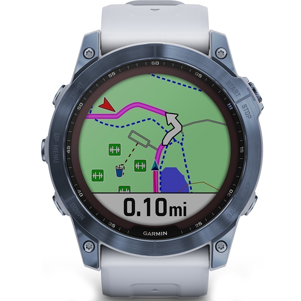 Умные часы Garmin Fenix 7X Sapphire Solar Mineral Blue DLC Titanium with Whitestone Band (010-02541-15)