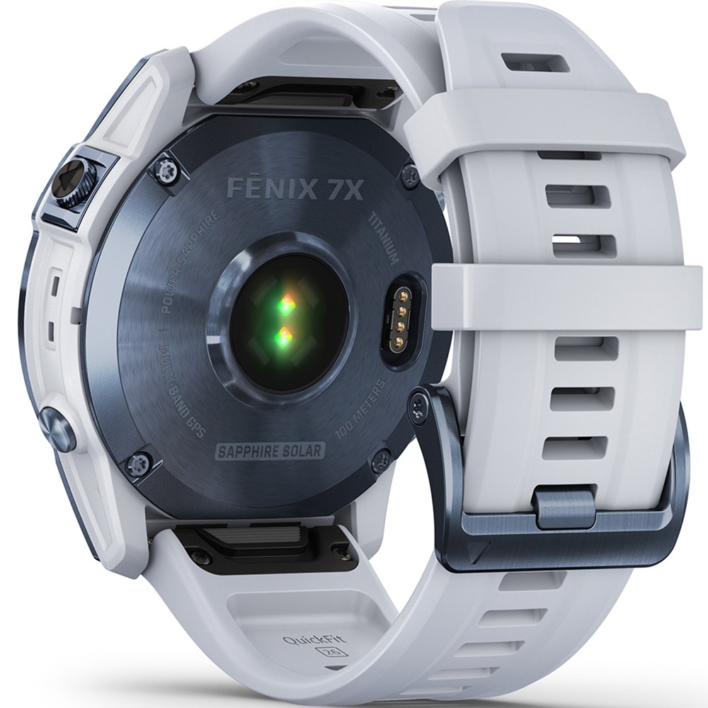 Умные часы Garmin Fenix 7X Sapphire Solar Mineral Blue DLC Titanium with Whitestone Band (010-02541-15)
