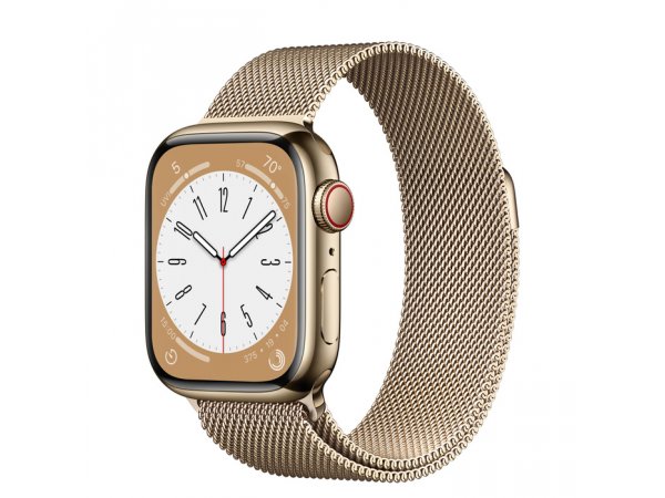 Смарт часы Apple Watch Series 8 GPS + Cellular 41mm (Gold Stainless Steel Case with Gold Milanese Loop), фото