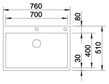 Интегрированная кухонная мойка Blanco Claron 700-IF/A 76х51см нержавеющая сталь