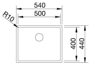 Интегрированная кухонная мойка Blanco Claron 500-IF/N 54х44см нержавеющая сталь